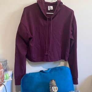 Purple cropped hoodie